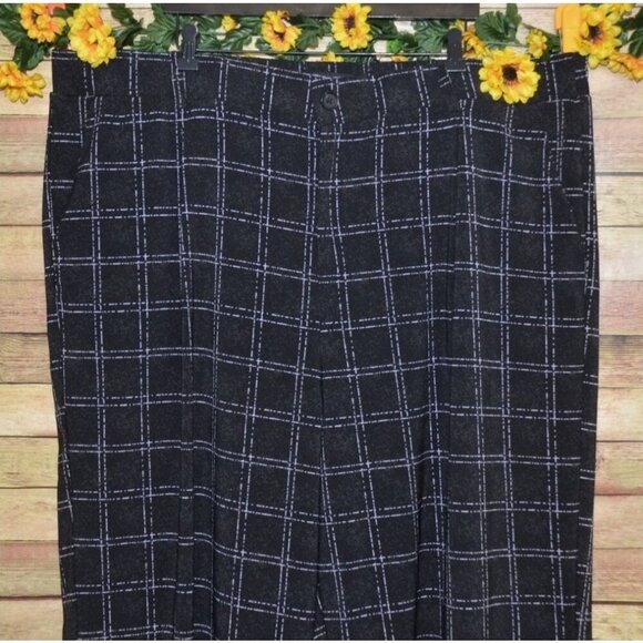 Torrid Wide Leg Women's Black Purple Plaid Windowpane Career Pants Plus Size 28 - Picture 2 of 7